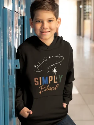 Simply Blessed – Kids’ Christian Hooded Sweatshirt