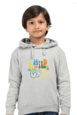 Kids-Hoodies-Child-of-God-Black-Grey-Melange Kids’ Christian Hoodie: “Child of God” – Bible Verse Hooded Sweatshirt