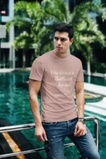 His Grace Is Sufficient for Me – Men’s Classic Christian T-Shirt - Mushroom