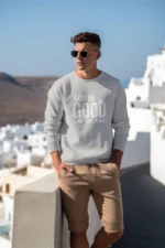 Men-Sweatshirt-God-is-Good-Dark-Grey-Melange God Is Good All the Time – Sweatshirt for Men