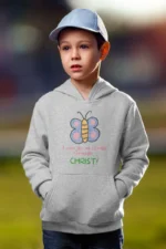 Kids’ Christian Hooded Sweatshirt: “I Can Do All Things Through Christ” – Inspirational Bible Verse Hoodie