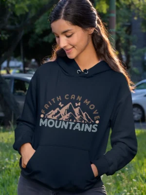 Description Additional information Reviews0 Add to cart Women’s Christian Hoodie: “Faith Can Move Mountains” – Bible Verse Hoodie