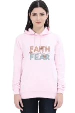 Women-Hoodie-Faith-over-Fear-Light-Pink-Original Women’s Christian Hooded Sweatshirt: “Faith Over Fear” – Inspirational Bible Verse Hoodie