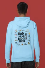 Men-Hooded-Sweatshirt-God-is-Bigger-Back-Baby-Blue Men Hoodie God Is Bigger Back Baby Blue