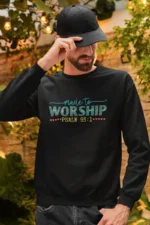 Men-Sweatshirt-Made-to-Worship-Black Made to Worship – Men’s Christian Sweatshirt, Bible Verse Apparel