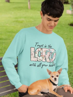 Trust in the Lord with All Your Heart – Men’s Bible Verse Christian Sweatshirt
