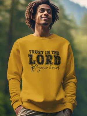 Trust in the Lord with All Your Heart – Men’s Bible Verse Christian Sweatshirt