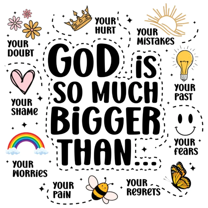 “God is Bigger” Double-Side Printed Hoodie – Women’s Inspirational Christian Hooded Sweatshirt