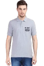Grey Melange1 His Grace Is Enough – Men’s Bible Verse Christian Polo T-Shirt