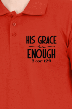 Brick Red His Grace Is Enough – Men’s Bible Verse Christian Polo T-Shirt