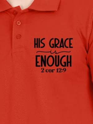 His Grace Is Enough – Men’s Bible Verse Christian Polo T-Shirt