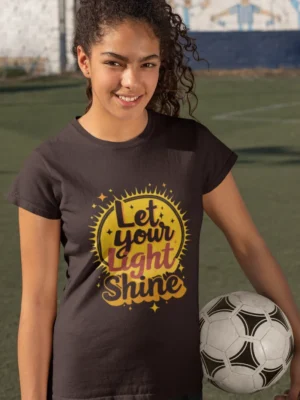 Let Your Light Shine – Kids’ Christian Bible Verse Printed T-Shirt