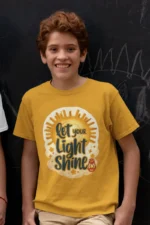 Let Your Light Shine – Kids’ Christian Bible Verse Printed T-Shirt