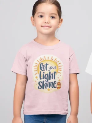 Let Your Light Shine – Kids’ Christian Bible Verse Printed T-Shirt