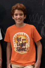 Let Your Light Shine – Kids’ Christian Bible Verse Printed T-Shirt