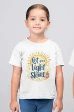 Let Your Light Shine – Kids’ Christian Bible Verse Printed T-Shirt