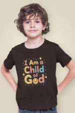 Kids-T-shirt-I-am-Child-of-God-Coffee-Brown I Am a Child of God – Kids’ Christian Bible Verse Printed T-Shirt