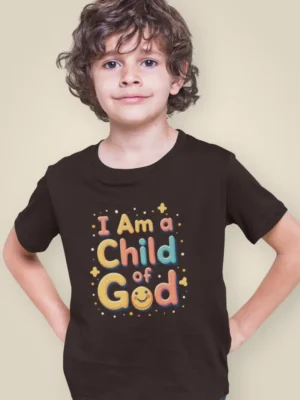 I Am a Child of God – Kids’ Christian Bible Verse Printed T-Shirt
