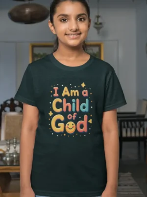 I Am a Child of God – Kids’ Christian Bible Verse Printed T-Shirt