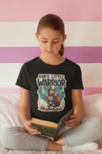 God’s Little Warrior – Kids’ Christian Bible Verse Printed T-Shirt