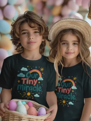 Our Tiny Miracle – Kids’ Christian Bible Verse Printed T-Shirt