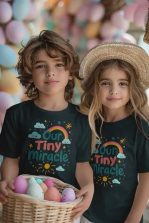 Our Tiny Miracle – Kids’ Christian Bible Verse Printed T-Shirt