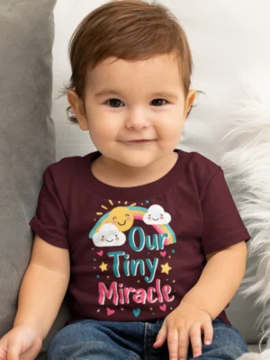 Our Tiny Miracle – Kids’ Christian Bible Verse Printed T-Shir
