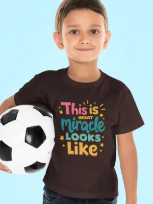 This Is What a Miracle Looks Like – Kids’ Christian Bible Verse Printed T-Shirt