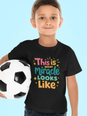 This Is What a Miracle Looks Like – Kids’ Christian Bible Verse Printed T-Shirt