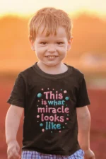 This Is What a Miracle Looks Like – Kids’ Christian Bible Verse Printed T-Shirt