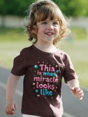 This Is What a Miracle Looks Like – Kids’ Christian Bible Verse Printed T-Shirt