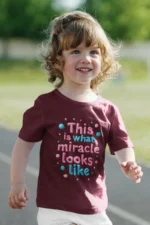 This Is What a Miracle Looks Like – Kids’ Christian Bible Verse Printed T-Shirt