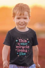This Is What a Miracle Looks Like – Kids’ Christian Bible Verse Printed T-Shirt