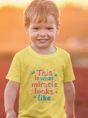 This Is What a Miracle Looks Like – Kids’ Christian Bible Verse Printed T-Shirt