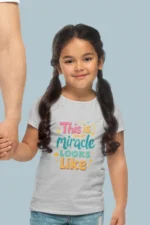 This Is What a Miracle Looks Like – Kids’ Christian Bible Verse Printed T-Shirt