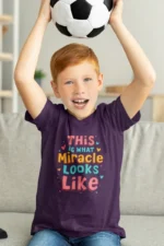 This Is What a Miracle Looks Like – Kids’ Christian Bible Verse Printed T-Shirt