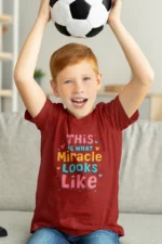 This Is What a Miracle Looks Like – Kids’ Christian Bible Verse Printed T-Shirt