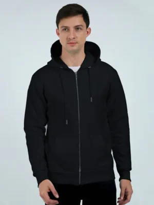 Unisex zipper hoodies black