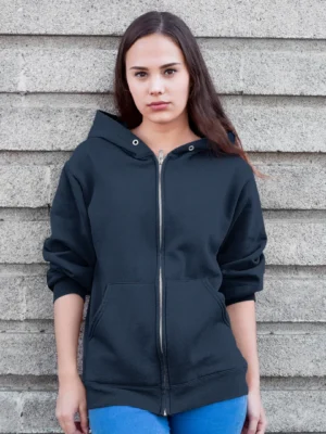 Women zip hoodie black