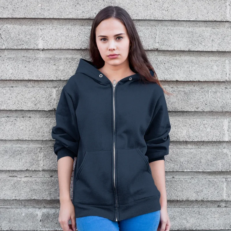 Women zip hoodie black