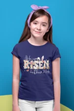 He Is Risen – Kids’ Christian Bible Verse T-Shirt