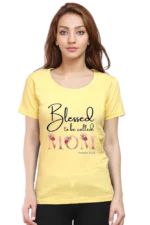 Women-T-Shirts-Blessed-to-be-called-Mom-Yellow Blessed to Be Called Mom | Women’s Christian Mother’s Day T-Shirt