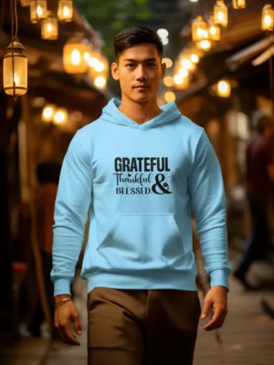 Grateful Thankful & Blessed | Men’s Christian Bible Verse Hoodie