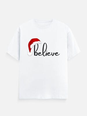 Men’s Christian Christmas T-Shirt – “Believe”