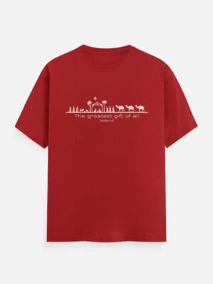 The Greatest Gift of All- Men’s Christian Christmas T-Shirt – Dark